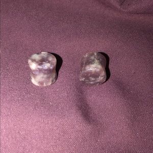 Size 00g amethyst double flare gauges